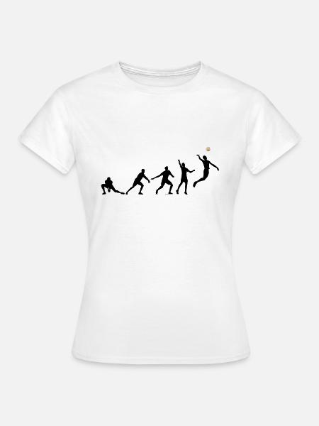 Volleyballer Evolution schwarz Beach Volleyball - Frauen T-Shirt - Weiß