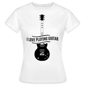 Guitare - Guitar - I Love Playing Guitar - T-shirt Femme - blanc - Devant - AI Model Female 172 dark (172cm)