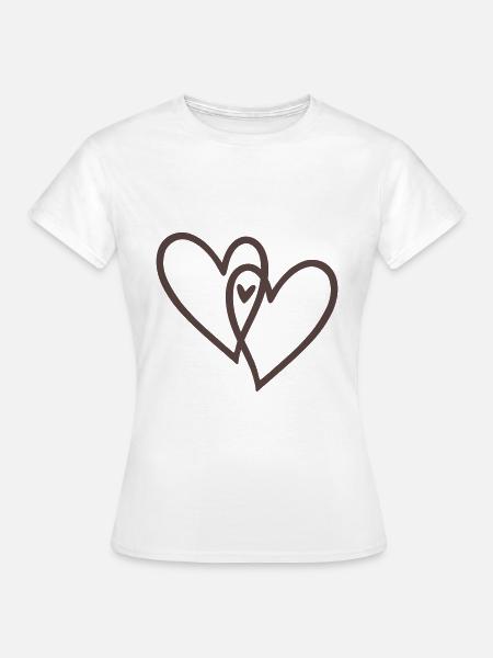 2 Herzen plus 1 - Frauen T-Shirt - Weiß