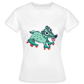 Rollschuhe - Frauen T-Shirt - Weiß - Vorne - AI Model Female 172 dark (172cm)