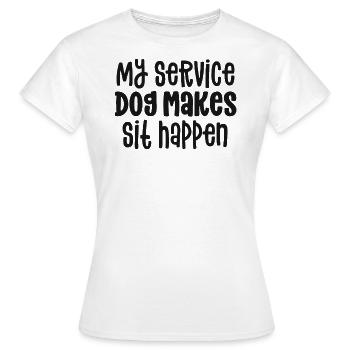 Chemises de chien de service pour les femmes drôle fait asseoir - T-shirt Femme - blanc - Devant - AI Model Female 172 dark (172cm)