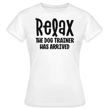 Chien d’assistance Dresseur Chemise Relax Le Dresseur de chiens - T-shirt Femme - blanc - Devant - AI Model Female 172 dark (172cm)