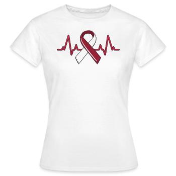 Mund-Kopf-Hals-Krebs Herzschlag Hals - Frauen T-Shirt - Weiß - Vorne - AI Model Female 172 dark (172cm)