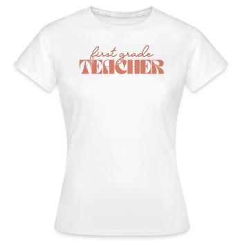 Retro 1st Grade Teacher Vintage First Grade - Women's T-Shirt - white - Front - AI Model Female 172 dark (172cm)