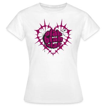 "Blah Blah Blah" Statement Tee - Frauen T-Shirt - Weiß - Vorne - AI Model Female 172 dark (172cm)