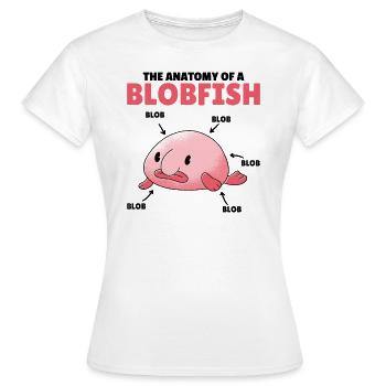 Blobfish Explication Anatomie d’un Blobfish - T-shirt Femme - blanc - Devant - AI Model Female 172 dark (172cm)
