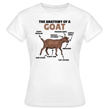 Anatomie einer Ziege süße Ziegen Erklärung - Frauen T-Shirt - Weiß - Vorne - AI Model Female 172 dark (172cm)
