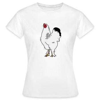 Brahma Rooster Poulet Drôle De Fermier Poulet - T-shirt Femme - blanc - Devant - AI Model Female 172 dark (172cm)