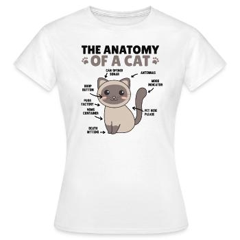 l’anatomie d’un chat explication d’un chat - T-shirt Femme - blanc - Devant - AI Model Female 172 dark (172cm)