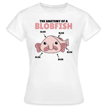 Blobfish Explication Anatomie d’un Blobfish - T-shirt Femme - blanc - Devant - AI Model Female 172 dark (172cm)