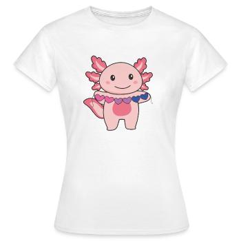 Bi Flag Non Bi Pride LGBTQ Axolotl - Frauen T-Shirt - Weiß - Vorne - AI Model Female 172 dark (172cm)