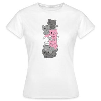 Demigirl Flag chat Pride LGBTQ mignon chat - T-shirt Femme - blanc - Devant - AI Model Female 172 dark (172cm)