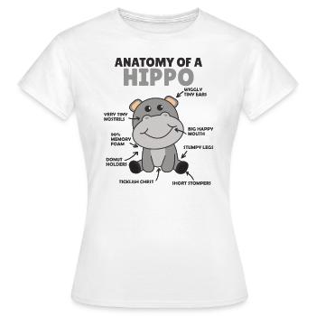 douce Hippopotame explication Anatomie d’un hippopotame - T-shirt Femme - blanc - Devant - AI Model Female 172 dark (172cm)