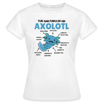 Axolotl Explication Anatomie d’un Axolotl - T-shirt Femme - blanc - Devant - AI Model Female 172 dark (172cm)