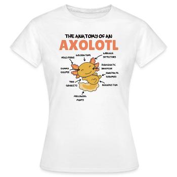 Axolotl Explication Anatomie d’un Axolotl - T-shirt Femme - blanc - Devant - AI Model Female 172 dark (172cm)