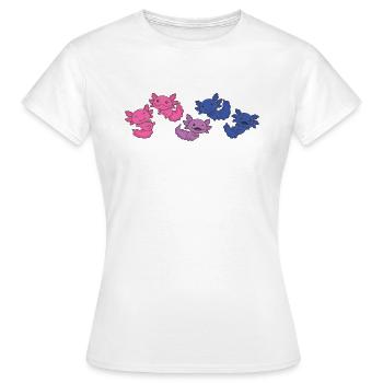 Bi Flag Pride LGBTQ Axolotl - T-shirt Femme - blanc - Devant - AI Model Female 172 dark (172cm)