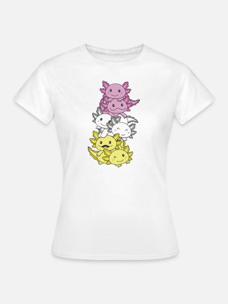 twink Flag Pride LGBTQ süßer Axolotl Haufen - Frauen T-Shirt - Weiß