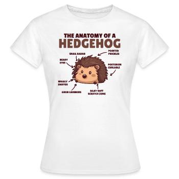 explication de hérisson mignon Anatomie d’un hérisson - T-shirt Femme - blanc - Devant - AI Model Female 172 dark (172cm)