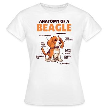 Explication du chien Anatomie d’un beagle - T-shirt Femme - blanc - Devant - AI Model Female 172 dark (172cm)