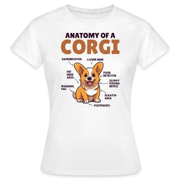 Explication du chien Anatomie d’un Corgi - T-shirt Femme - blanc - Devant - AI Model Female 172 dark (172cm)