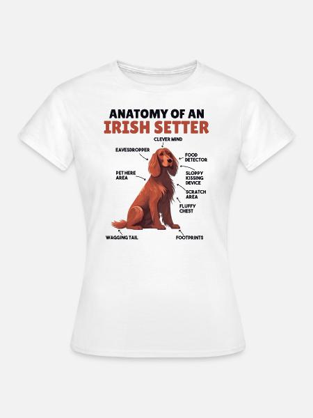 Explication du chien Anatomie d’un setter irlandais - T-shirt Femme - blanc