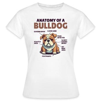Explication du chien Anatomie d’un bouledogue - T-shirt Femme - blanc - Devant - AI Model Female 172 dark (172cm)
