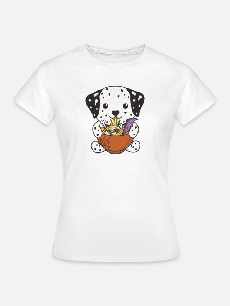 Nudeln japanische Nudeln Halloween Dalmatiner - Frauen T-Shirt - Weiß