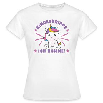 Kinderkrippe Ich Komme! - Frauen T-Shirt - Weiß - Vorne - AI Model Female 172 dark (172cm)