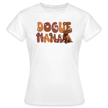 Dogue de Bordeaux Groovy Dogue Mom - T-shirt Femme - blanc - Devant - AI Model Female 172 dark (172cm)