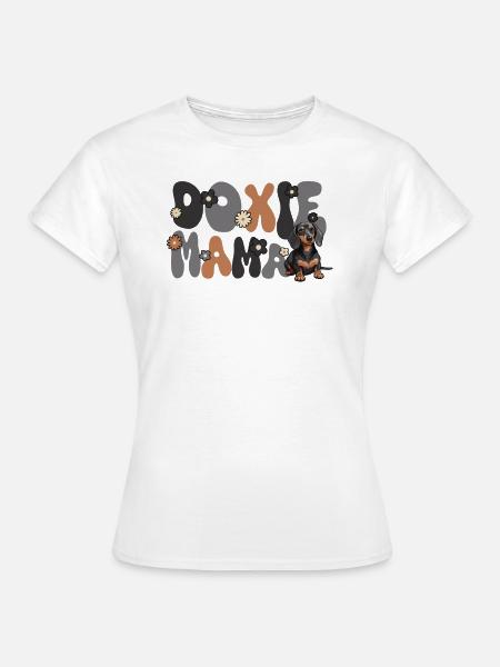 Dackel Groovy Doxie Mama - Frauen T-Shirt - Weiß