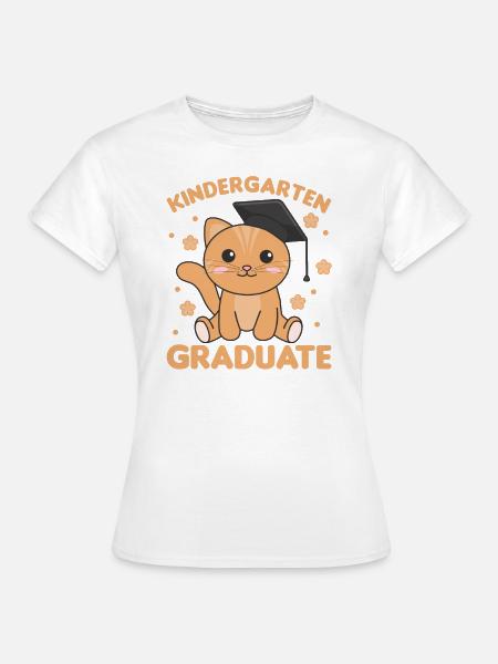 Kids Kindergarten graduate Katze Graduation - Frauen T-Shirt - Weiß