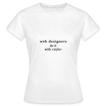 Web Developer - T-shirt Femme - blanc - Devant - AI Model Female 172 dark (172cm)