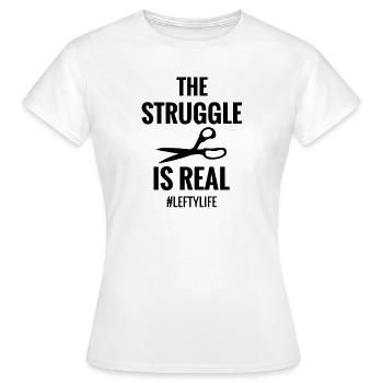 Gifts for Left-handed | Left-handed Lefty - Women's T-Shirt - white - Front - AI Model Female 172 dark (172cm)