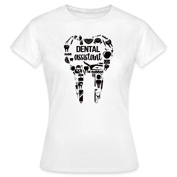 Assistant dentaire Assistant dentaire - T-shirt Femme - blanc - Devant - AI Model Female 172 dark (172cm)
