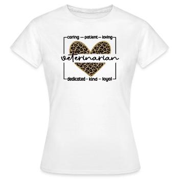 Vétérinaire Vétérinaire Vétérinaire Vétérinaire - T-shirt Femme - blanc - Devant - AI Model Female 172 dark (172cm)