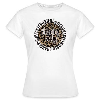 Femme de ménage Nettoyeur Aide domestique Nettoyage - T-shirt Femme - blanc - Devant - AI Model Female 172 dark (172cm)
