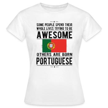 Portuguese Portugal Flag Portuguese origin - Women's T-Shirt - white - Front - AI Model Female 172 dark (172cm)