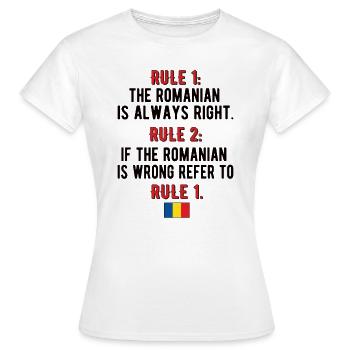 Proud Romanian Romania Flag Romanian Roots - Women's T-Shirt - white - Front - AI Model Female 172 dark (172cm)
