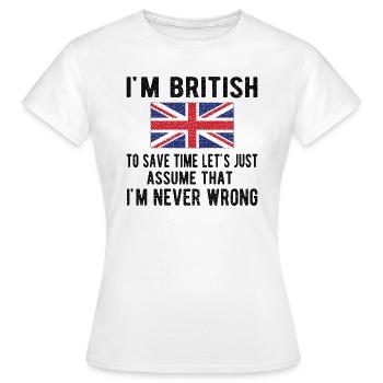 British Great Britain Origine Drapeau britannique - T-shirt Femme - blanc - Devant - AI Model Female 172 dark (172cm)