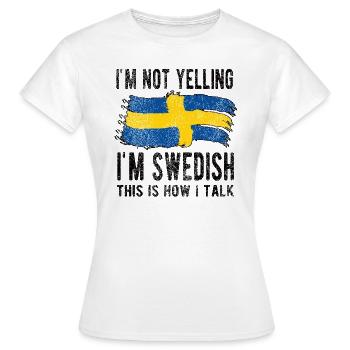 Suédois Suède Origine Drapeau suédois - T-shirt Femme - blanc - Devant - AI Model Female 172 dark (172cm)