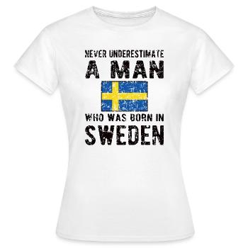 Suédois Suède Origine Drapeau suédois - T-shirt Femme - blanc - Devant - AI Model Female 172 dark (172cm)
