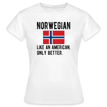 Norwegian Norway flag Norwegian origin - Women's T-Shirt - white - Front - AI Model Female 172 dark (172cm)