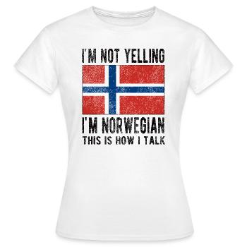 Norwegian Norway Origin Norwegian flag - Women's T-Shirt - white - Front - AI Model Female 172 dark (172cm)