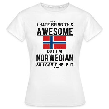 Norwegian Norway Flag Norwegian origin - Women's T-Shirt - white - Front - AI Model Female 172 dark (172cm)