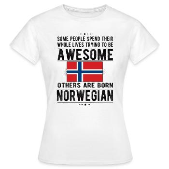 Norwegian Norway Flag Norwegian origin - Women's T-Shirt - white - Front - AI Model Female 172 dark (172cm)