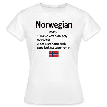Norwegian Norway flag Norwegian roots - Women's T-Shirt - white - Front - AI Model Female 172 dark (172cm)