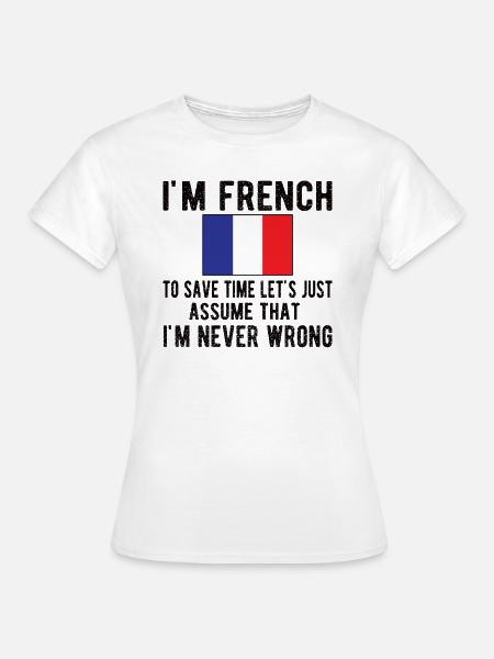 Franzose Frankreich Herkunft Französische Flagge - Dame-T-shirt - hvid