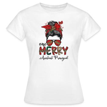 Directeur adjoint de l’équipe de l’école de Noël Noël - T-shirt Femme - blanc - Devant - AI Model Female 172 dark (172cm)
