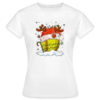 Softball Noël Joueur de softball Cadeau de fête de Noël - T-shirt Femme - blanc - Devant - AI Model Female 172 dark (172cm)