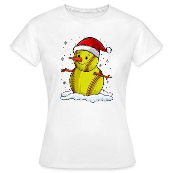 Softball Noël Joueur de softball Cadeau de fête de Noël - T-shirt Femme - blanc - Devant - AI Model Female 172 dark (172cm)